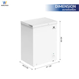 Worldtech ตู้แช่แช็ง ตู้แช่แข็งฝาทึบ 3.5Q. จุ 99 L. รุ่น WT-FZ100_WHT  รับประกัน 3 ปี Chest Freezer