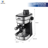 Worldtech Xpresso เครื่องชงกาแฟ ชา กึ่งอัตโนมัติ พร้อมชุดด้ามชง  Coffee Machine รุ่น WT-CM8_SIL