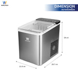 Worldtech เครื่องทำน้ำแข็งอัตโนมัติ รุ่น WT-IM700_Silver ทำน้ำแข็งใน 6-9 นาที   Ice Maker+ แถมฟรีที่ตัก