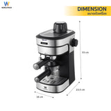Worldtech Xpresso เครื่องชงกาแฟ ชา กึ่งอัตโนมัติ พร้อมชุดด้ามชง  Coffee Machine รุ่น WT-CM8_SIL