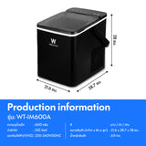 Worldtech เครื่องทำน้ำแข็งอัตโนมัติ รุ่น WT-IM600A ทำน้ำแข็งใน 6-9 นาที Ice Maker+ แถมฟรีที่ตัก