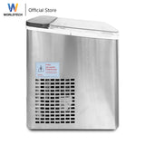 Worldtech เครื่องทำน้ำแข็งอัตโนมัติ รุ่น WT-IM700_Silver ทำน้ำแข็งใน 6-9 นาที   Ice Maker+ แถมฟรีที่ตัก