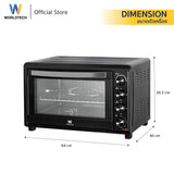 Worldtech เตาอบไฟฟ้า 60 ลิตร รุ่น WT-OV60L_BLKDG  กระจกนิรภัย 2 ชั้น เคลือบ Non-Stick