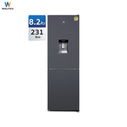 Worldtech ตู้เย็น 2 ประตู ช่องแช่แข็งด้านล่าง 8.2 คิว 231 ลิตร พร้อมที่กดน้ำ รุ่น WT-MRF-236W