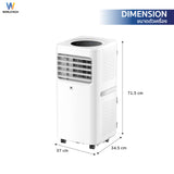 Worldtech แอร์เคลื่อนที่ 12000 BTU รุ่น WT-SKY-6A-12 หน้าจอ LED พร้อมรีโมทควบคุม ทำงานเงียบ