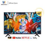 Worldtech  Android Smart TV Full HD ทีวี 43 นิ้ว แอนดรอย สมาร์ททีวี  Wifi Netflix YouTube Internet