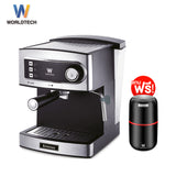 Worldtech เครื่องชงกาแฟสด รุ่น WT-CM15 เครื่องชงกาแฟอัตโนมัติ Coffee Machine เครื่องชงกาแฟ เครื่องทำกาแฟ เครื่องทำกาแฟอัตโนมัติ + พร้อมชุดด้ามชงกาแฟ รับประกัน 1 ปี
