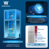 Worldtech ตู้เย็น 2 ประตู ขนาด 7.1 คิว รุ่น WT-MRF-225W_SIL ความจุ 202 ลิตร รับประกัน 3 ปี