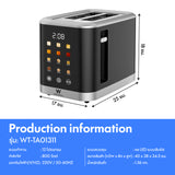 Worldtech Toaster เครื่องปิ้งขนมปัง หน้าจอสัมผัส LED แบบ 2 ช่อง รุ่น WT-TA01311