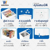 Worldtech ตู้แช่ 2 ระบบ แช่เย็นและแช่แข็ง ขนาด 2.3 Q 66 ลิตร ประกัน 3 ปี Chest Freezer รุ่น WT-FZ70