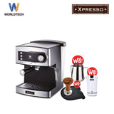 Worldtech เครื่องชงกาแฟสด รุ่น WT-CM15 เครื่องชงกาแฟอัตโนมัติ Coffee Machine เครื่องชงกาแฟ เครื่องทำกาแฟ เครื่องทำกาแฟอัตโนมัติ + พร้อมชุดด้ามชงกาแฟ รับประกัน 1 ปี