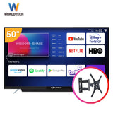 Worldtech ทีวี 50 นิ้ว Android Smart TV สมาร์ททีวี Full HD  Netflix YouTube Internet Wifi Games Disney Hotstar Line TV เกมส์ ราคาถูกๆ ราคาพิเศษ (ผ่อนชำระ 0%) รับประกัน1ปี ภาพคมชัด ความละเอียด HD