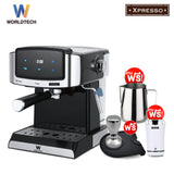 Worldtech เครื่องชงกาแฟเอสเปรสโซ่ รุ่น WT-CM407 เครื่องชงกาแฟอัตโนมัติ Espresso Machine + พร้อมชุดด้ามชงกาแฟ